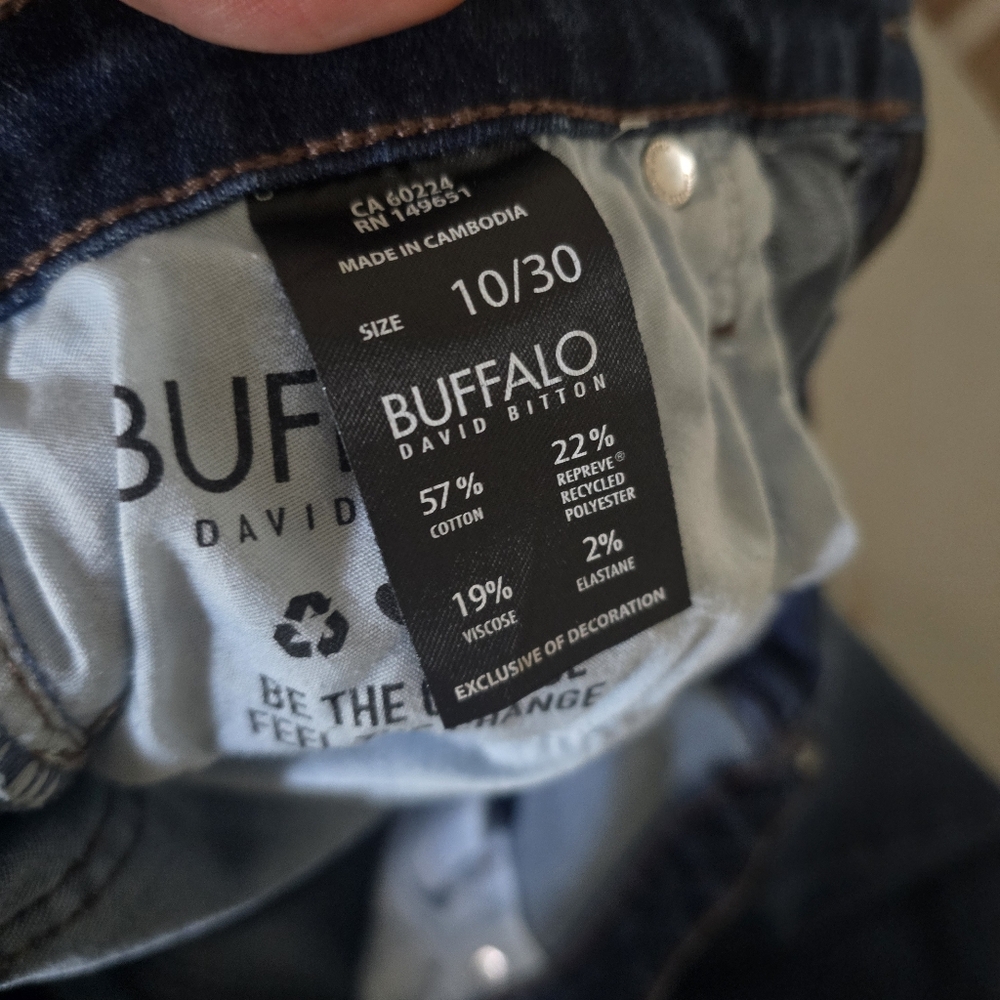 2 Pairs Of Buffalo Indigo And Black Hi Rise Mollie Straight Leg Jeans Size 10 - Picture 4 of 11